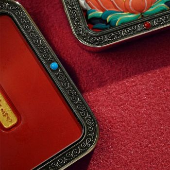 Mooras Handcrafted 3D Thangka Pendant Necklace | Tibetan-Style Vairocana Amulet (Ga Wu Box)
