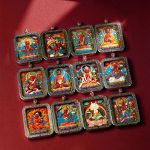 Mooras Handcrafted 3D Thangka Pendant Necklace | Tibetan-Style Four-Armed Avalokiteshvara Amulet (Ga Wu Box)