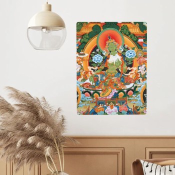 Mooras Green Tara Blessing | Tibetan Thangka Metal Sign
