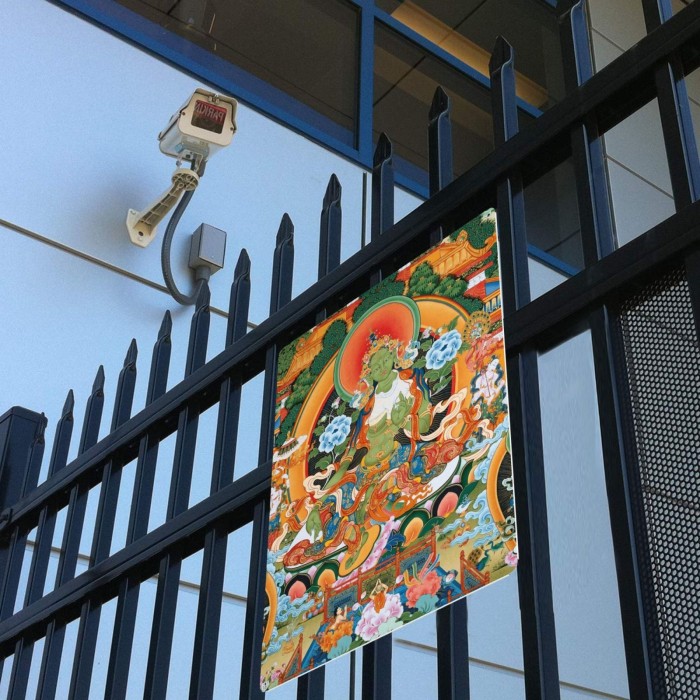 Mooras Green Tara Blessing | Tibetan Thangka Metal Sign