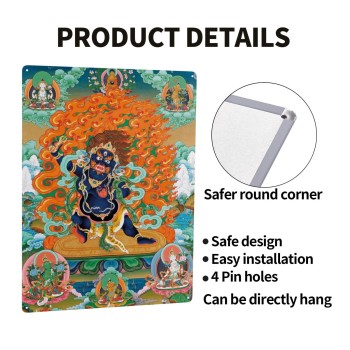 Mooras Mahakala Blessing | Tibetan Thangka Metal Sign