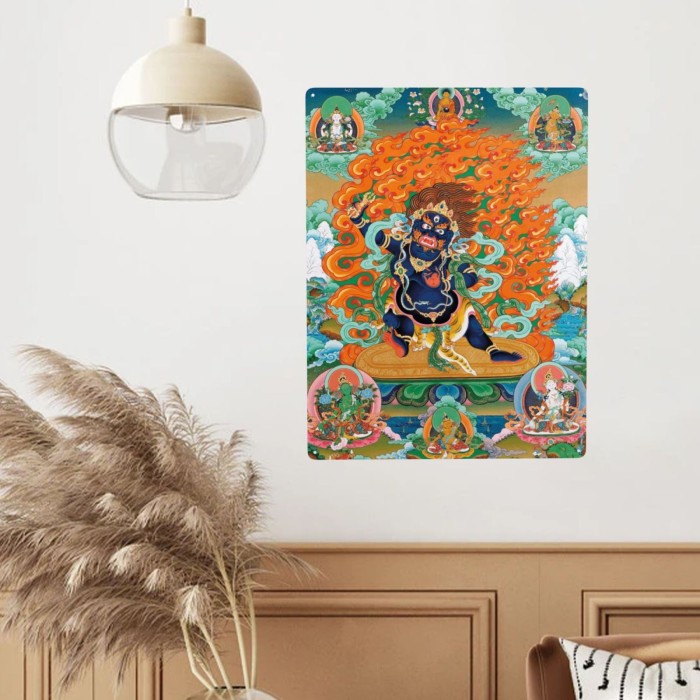 Mooras Mahakala Blessing | Tibetan Thangka Metal Sign