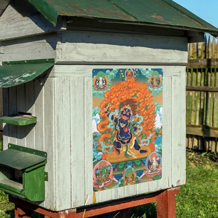 Mooras Mahakala Blessing | Tibetan Thangka Metal Sign