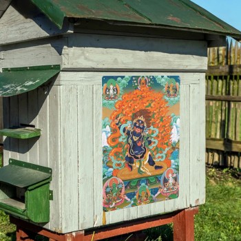 Mooras Mahakala Blessing | Tibetan Thangka Metal Sign