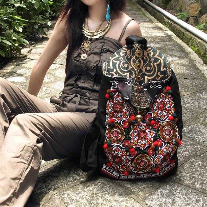 Handcrafted Miao Hmong Ethnic Backpack Bag Chinese Embroidered Bag