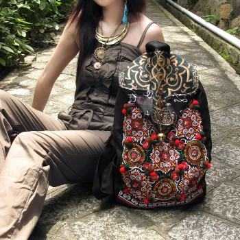 Handcrafted Miao Hmong Ethnic Backpack Bag Chinese Embroidered Bag