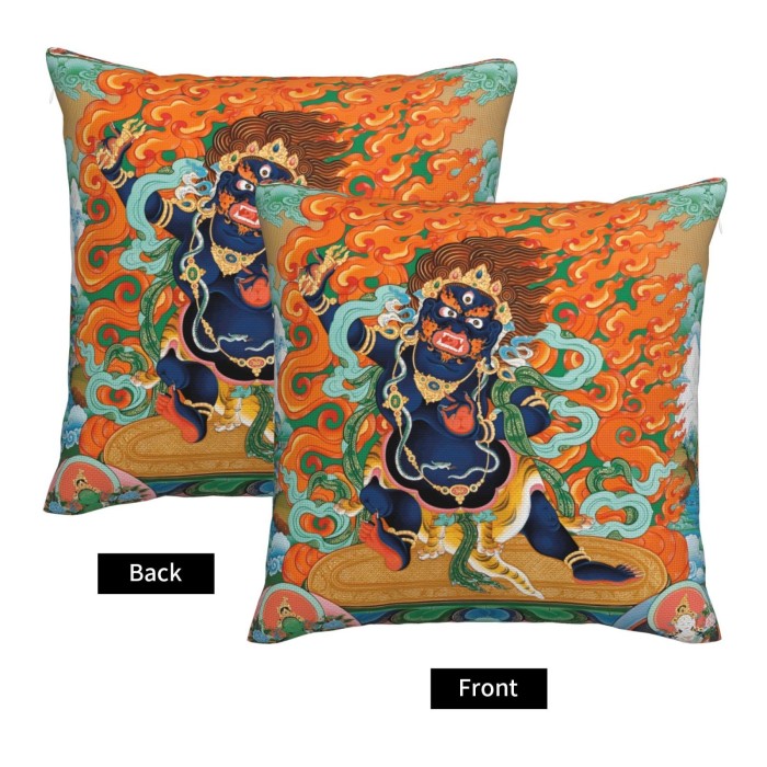 Mooras Tibetan Thangka Buddha Mahakala Cushion Cover