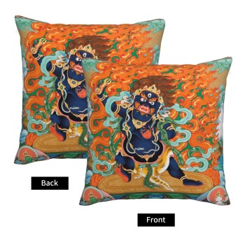 Mooras Tibetan Thangka Buddha Mahakala Cushion Cover