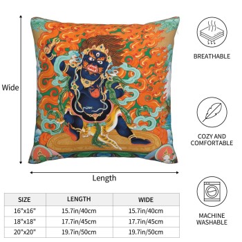 Mooras Tibetan Thangka Buddha Mahakala Cushion Cover