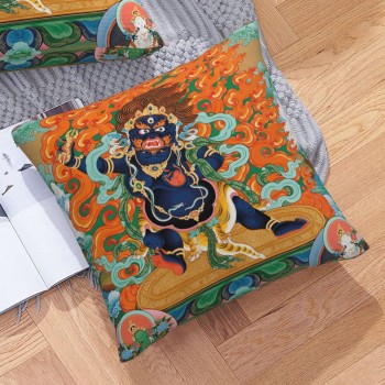 Mooras Tibetan Thangka Buddha Mahakala Cushion Cover