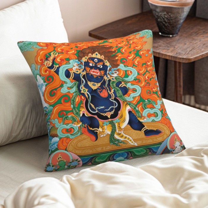 Mooras Tibetan Thangka Buddha Mahakala Cushion Cover
