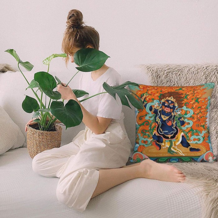 Mooras Tibetan Thangka Buddha Mahakala Cushion Cover