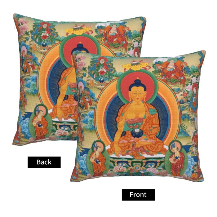 Mooras Tibetan Thangka Thousand Buddha Cushion Cover