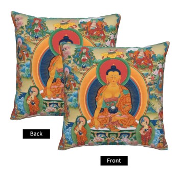 Mooras Tibetan Thangka Thousand Buddha Cushion Cover