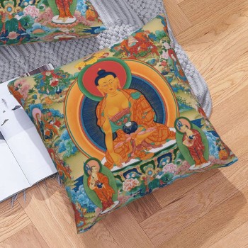 Mooras Tibetan Thangka Thousand Buddha Cushion Cover