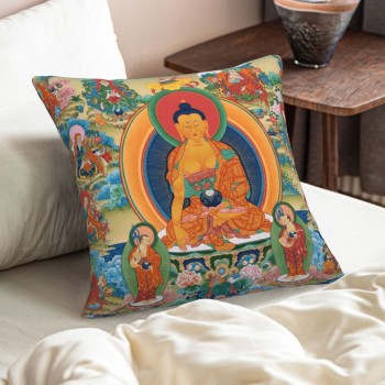 Mooras Tibetan Thangka Thousand Buddha Cushion Cover
