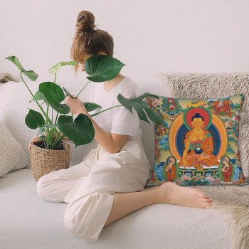Mooras Tibetan Thangka Thousand Buddha Cushion Cover
