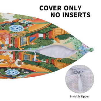 Mooras Tibetan Thangka Buddha Green Tara Cushion Cover