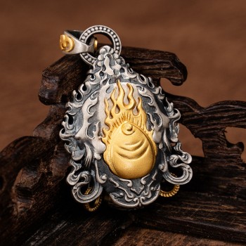 Boutique Sterling Silver Tibetan Buddhist Yellow Jambhala Pendant