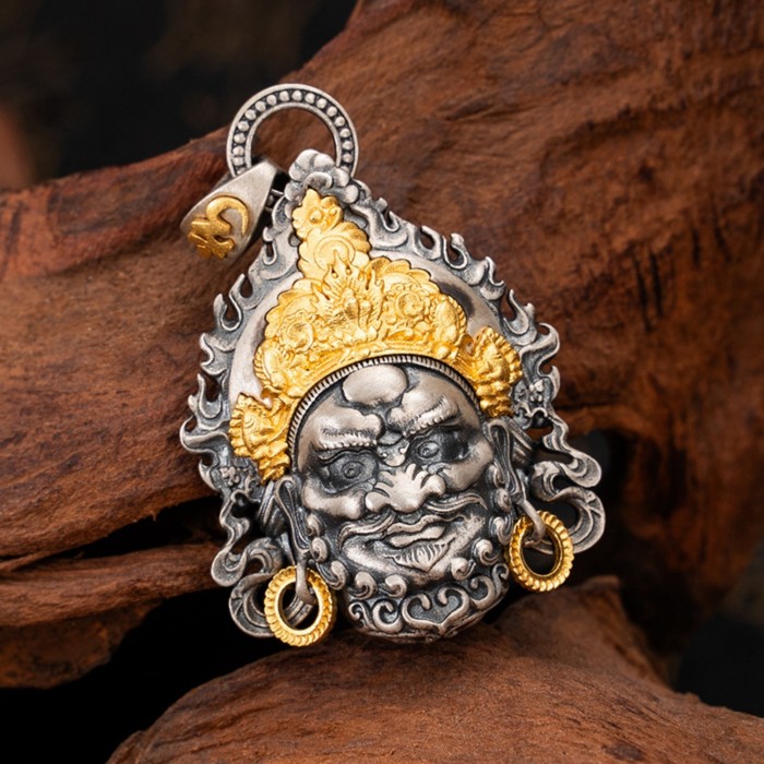 Boutique Sterling Silver Tibetan Buddhist Yellow Jambhala Pendant