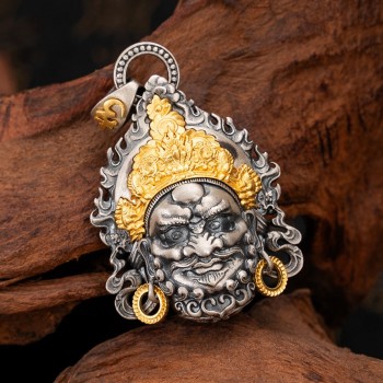 Boutique Sterling Silver Tibetan Buddhist Yellow Jambhala Pendant