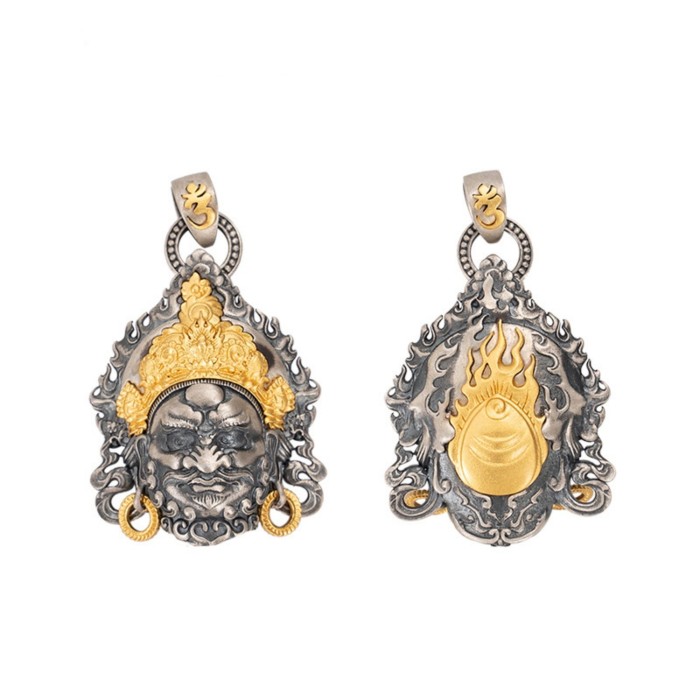 Boutique Sterling Silver Tibetan Buddhist Yellow Jambhala Pendant