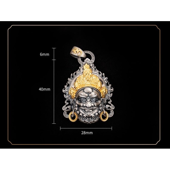 Boutique Sterling Silver Tibetan Buddhist Yellow Jambhala Pendant