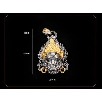Boutique Sterling Silver Tibetan Buddhist Yellow Jambhala Pendant