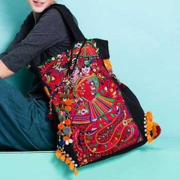 Miao Le - Handcrafted Vintage EthnicTote Bag Embroidery Package Canvas Bag