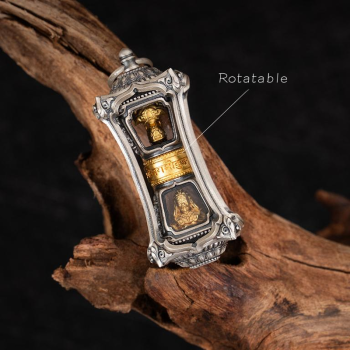 Boutique Sterling Silver Tibetan Buddhist Zakiram Pendant | Past and Present Life