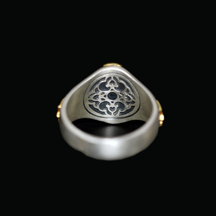 Boutique Ethnic Handcrafted Sterling Silver Tibetan Buddhist Zakiram Ring