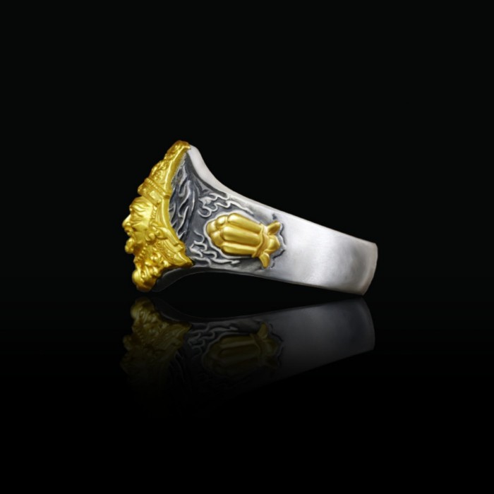 Boutique Ethnic Handcrafted Sterling Silver Tibetan Buddhist Zakiram Ring