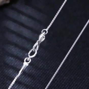 Handcrafted S925 Vintage Tibetan Dzi Beads Universal Chain Necklace 19.7inch