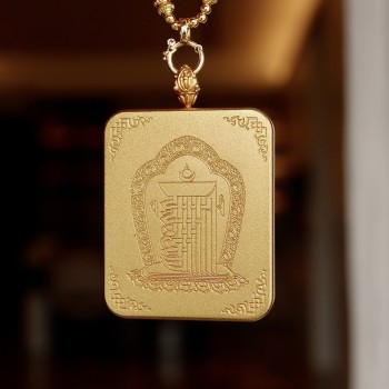 Hand-painted Thangka Pendant Necklace | Tibetan Buhhdist Medicine Buddha Amulet