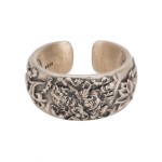 Boutique Hand-carved Mahakala Tibetan Sterling Silver Ring