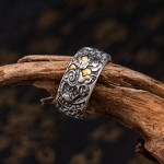 Boutique Hand-carved Mahakala Tibetan Silver Ring