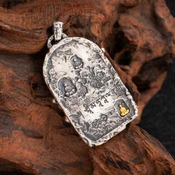 Boutique Vintage Handcrafted Sterling Silver Tibetan Buddhist Mahakala Pendant