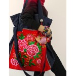 Peony - Handcrafted Retro Ethnic Tote Bag Embroidery Canvas Bag