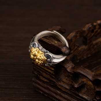 Boutique Hand-carved Skeletons Sterling Silver Ring Halloween Gift
