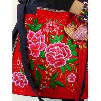 Peony - Handcrafted Retro Ethnic Tote Bag Embroidery Canvas Bag