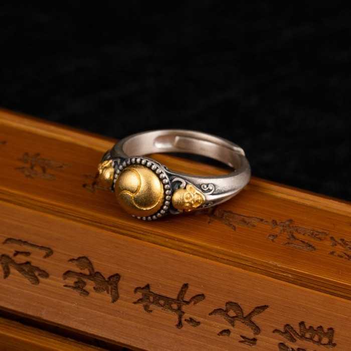 Ethnic Style Boutique Vintage Skeleton Sterling Silver Ring Halloween Gift