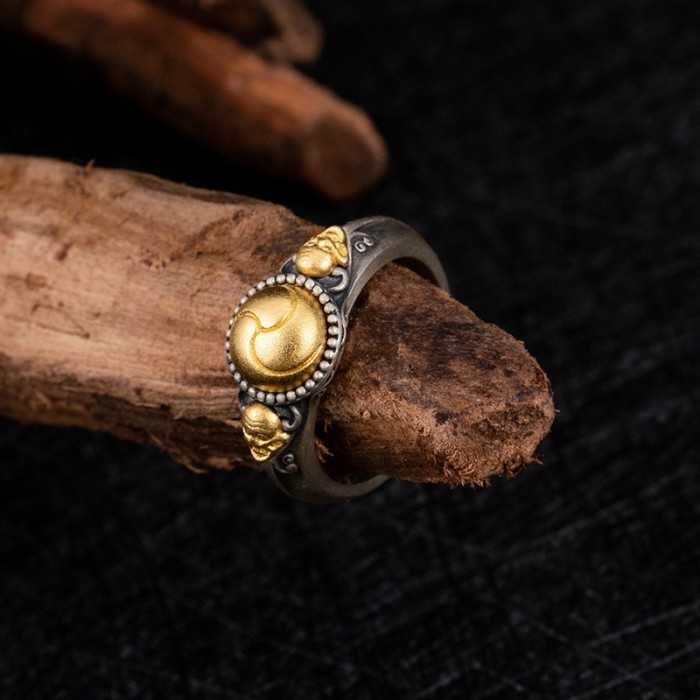 Ethnic Style Boutique Vintage Skeleton Sterling Silver Ring Halloween Gift