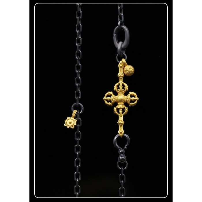 Boutigue Vintage Handcarved vajra Chain Sterling Silver Necklace