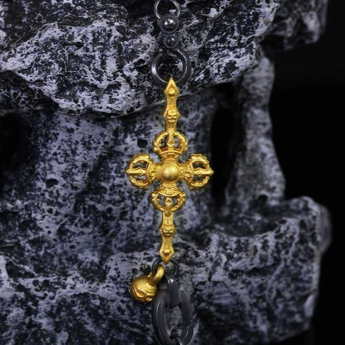 Boutigue Vintage Handcarved vajra Chain Sterling Silver Necklace