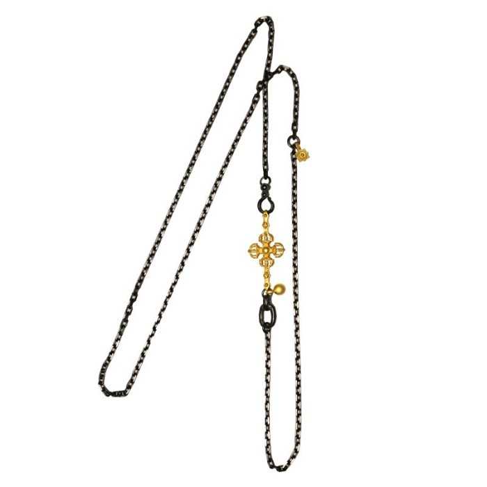 Boutigue Vintage Handcarved vajra Chain Sterling Silver Necklace