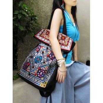 Blue Stars - Handcrafted Vintage Ethnic Tote Bag Embroidery Canvas Bag