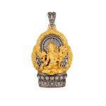 Boutique Vintage Tibetan Buddhist Green Tara Sterling Silver Pendant Amulet