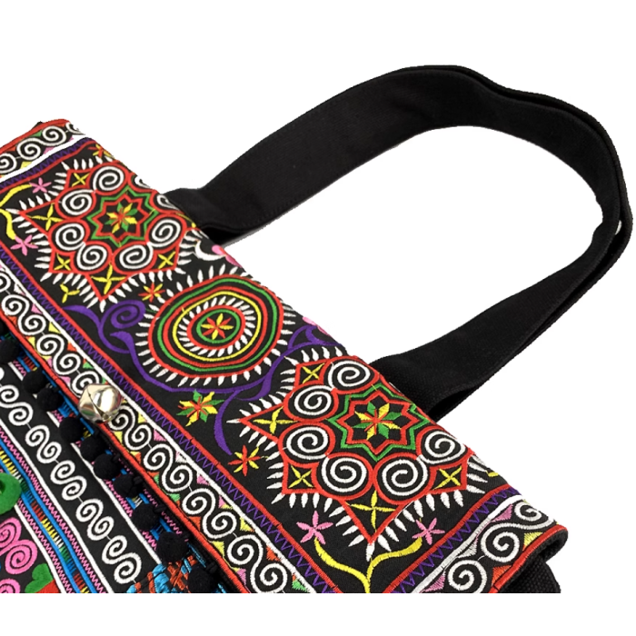 Blue Stars - Handcrafted Vintage Ethnic Tote Bag Embroidery Canvas Bag