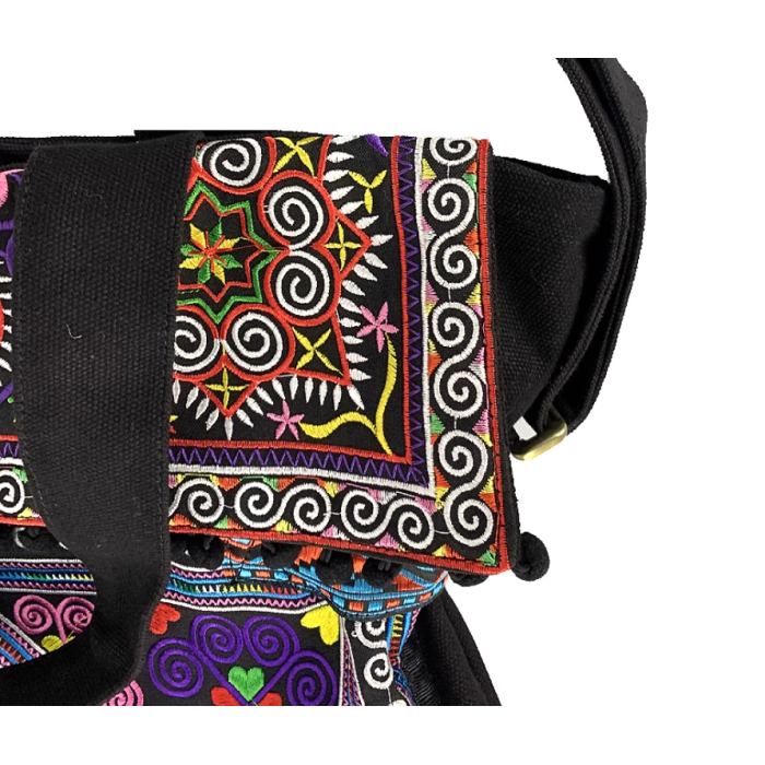 Blue Stars - Handcrafted Vintage Ethnic Tote Bag Embroidery Canvas Bag