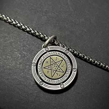 Vintage Ethnic S925 Eye of God Sterling Silver Necklace
